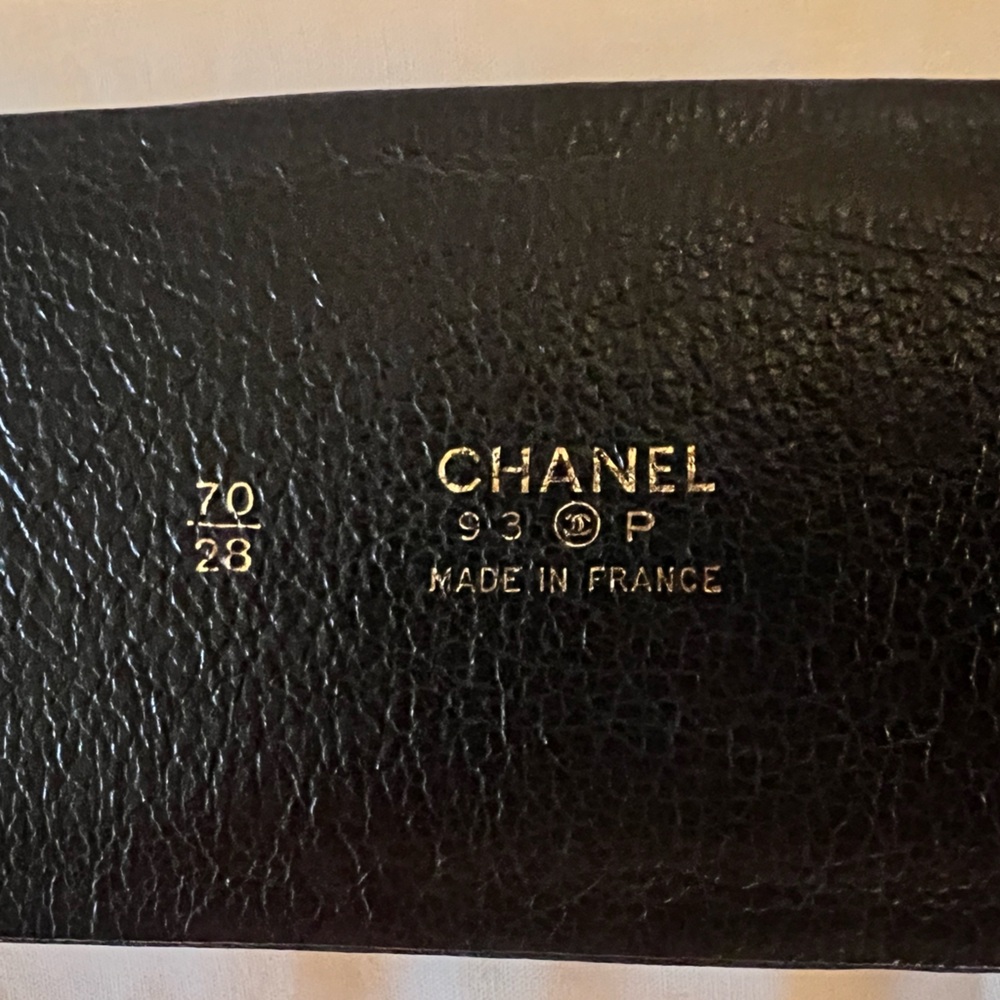 CHANEL Vintage Karl Lagerfeld 1993 Wide Black belt 24k gold plated - Picture 14 of 17